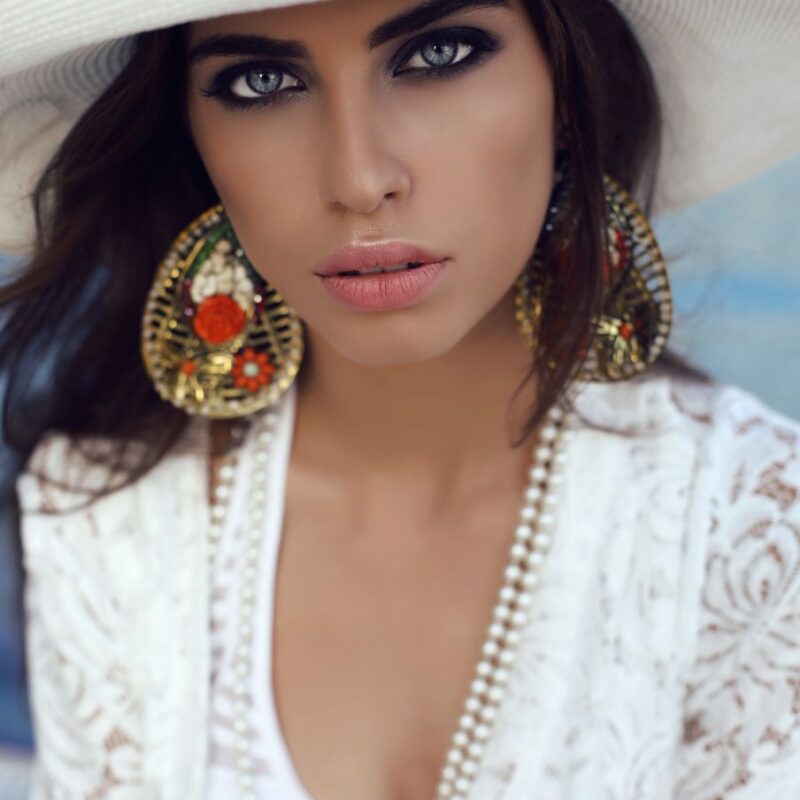 Lace dress and hat